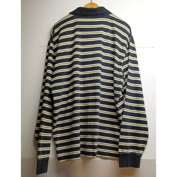 J. CREW RUGBY SHIRT, NAVY/GREEN/WHITE STRIPES, COTTON, SIZE XL - Picture 5 of 6